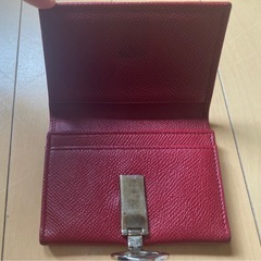 BVLGARI ブルガリ　レザー 赤 名刺入れの画像