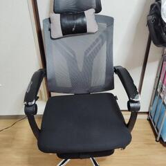 HBADA オフィスチェア　リクライニング　フットレスト付き　背面メッシュの画像