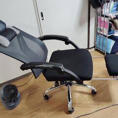 HBADA オフィスチェア　リクライニング　フットレスト付き　背面メッシュの画像