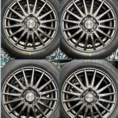 ⑧155/65R14新品タイヤ4本と中古ホイールとナット付きの画像