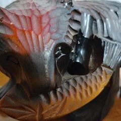 木彫りの熊 置物 2個の画像