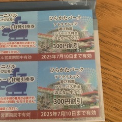ひらパー　株主入園券　7/10までの画像
