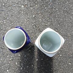 プロフ必読　有田焼　秀峰窯　花瓶　白と青　セット価格　別売り可の画像