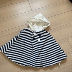 BeBe ボーダー柄 ポンチョ ケープ コート ベビー