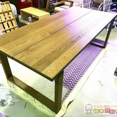 IKEA ダイニングテーブル MORBYLANGA 天然木 オーク材 ブラウン 在庫2点の画像