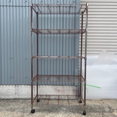 メタルラック 中古品 錆 キャスター付き 