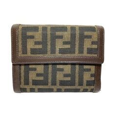 FENDI フェンディ ズッカ柄 コンパクト 三つ折り財布 キャ...