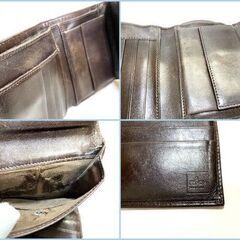 FENDI フェンディ ズッカ柄 コンパクト 三つ折り財布 キャンバス レザー ブラウン ≪難あり≫の画像