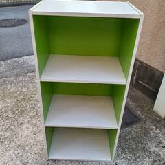 カラーボックス 本棚 木製 緑系 サイズ 横46cm 縦29㎝ 高さ88㎝ の画像