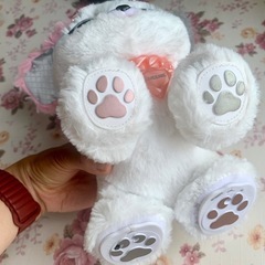 プレゼントペット　タカラトミー　ピンキーリボン　ワンチャン　ぬいぐるみ　犬の画像