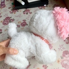 プレゼントペット　タカラトミー　ピンキーリボン　ワンチャン　ぬいぐるみ　犬の画像