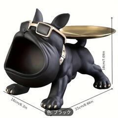 ブルドッグ置物、小物入2体セット　の画像