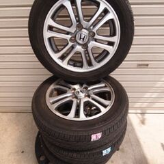 ホンダ☆N-BOX純正☆アルミホイールタイヤ４本セット☆ダンロッ...