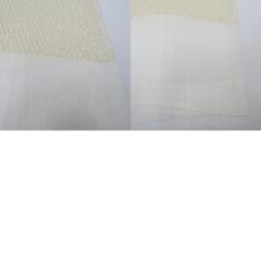 帯揚げ 正絹 オフホワイト ゴールド ラメ入り 金糸 膨れ織 ちりめん 成人式 振袖 おしゃれ着 和装小物 長さ182cm 新品 【キモノオフ野々市若松店】の画像