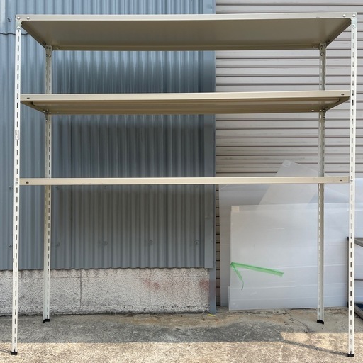 ⑥ スチールラック 特大 中古品 棚 シェルフ クリーム色 メタルラック 鉄製