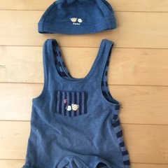ファミリア　familiar 70サイズ　ベビー水着　帽子付き