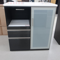 家具 キッチンボード　ロータイプ　ブラック 【コンプオフ金沢野々市店】