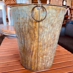 JF0655　ダストボックス　ゴミ箱　アンティーク仕上げ　グリーンの画像