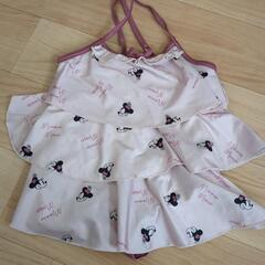 【値下げ】100cmミニーちゃん水着、ラッシュガード　ピンクの画像