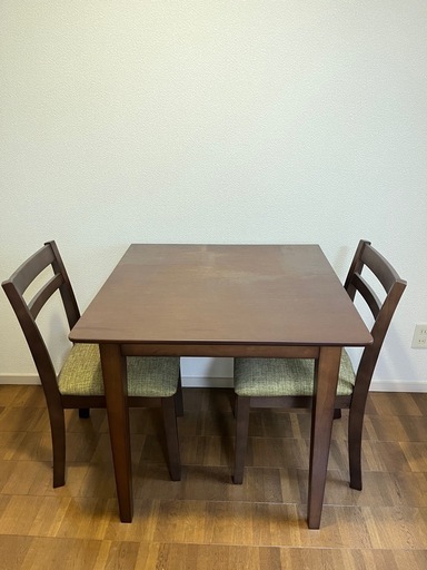 【福岡市内近郊限定】伸長式ダイニングテーブル　チェア2脚セット【配送料込】 ホームズ オリジナル】 伸長式ダイニングテーブル セラミクス