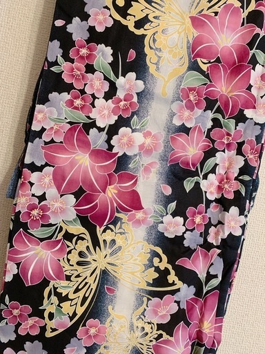 浴衣 姫ギャル y2k 平成　姫系　桜 百合 蝶々
