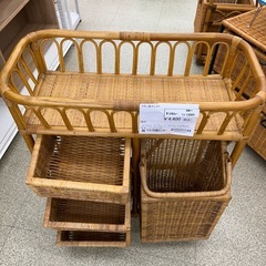 リユースのサカイ東金店 ラタン製チェスト ※上皿割れあり TJ13064の画像
