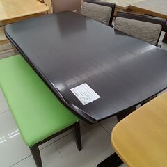 ★リユースのサカイ日立店★HJ6967  ダイニングテーブルセット ダークブラウン H66×D88×W165 クリーニング済み の画像