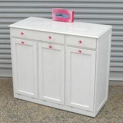 配達先決定🚚　無料配達します🚚定価３万円💖姫系💖3分別ダストボックス💖幅91×奥行41×高さ82㎝💖ペールカウンター💖ごみ箱💖の画像