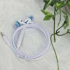 AA65 有線イヤホン E18 ブルー 音量調整可 高音質 通話対応 3.5mmプラグ インイヤー型 軽量モデルの画像
