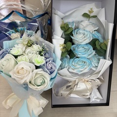 フラワーブーケ 造花 ブルー nina fleuries    の画像