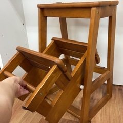 天然木　ステップチェア　3段の画像