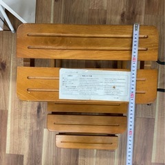 天然木　ステップチェア　3段の画像