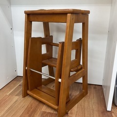 天然木　ステップチェア　3段の画像
