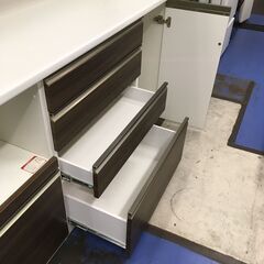 ★リユースのサカイ横浜南店★YM1200 松田家具 レンジボード ブラウン W157×D49×H205 クリーニング済みの画像