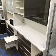 ★リユースのサカイ横浜南店★YM1200 松田家具 レンジボード ブラウン W157×D49×H205 クリーニング済みの画像