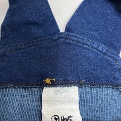 美品130女の子デニムサロペットワンピースの画像