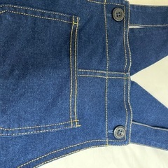 美品130女の子デニムサロペットワンピースの画像