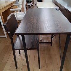 ★リユースのサカイつくば店★TK5761  デスクセット　椅子付 ダークブラウン H75×D45×W75 クリーニング済みの画像