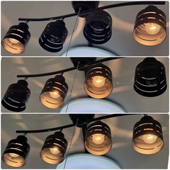 【未使用品‼️】オシャレ♪ ~12畳用 4灯シーリングライト ペンダントライト スポットライト 照明器具 プルスイッチ ブラック♪の画像