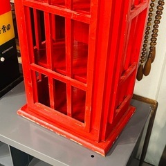 《売約済》【武蔵小山店】  テレフォンボックス テレフォンブース 電話ボックス インテリア雑貨 ディスプレイ雑貨 ロンドン風 レトロ アンティーク風 ビンテージ風 イギリス風 カフェ風什器 店舗什器 おしゃれディスプレイ デコレーション telephone booth telephone box london red british vintage retro display interior decoration uk style store decor propの画像