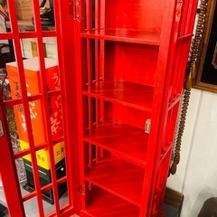 《売約済》【武蔵小山店】  テレフォンボックス テレフォンブース 電話ボックス インテリア雑貨 ディスプレイ雑貨 ロンドン風 レトロ アンティーク風 ビンテージ風 イギリス風 カフェ風什器 店舗什器 おしゃれディスプレイ デコレーション telephone booth telephone box london red british vintage retro display interior decoration uk style store decor propの画像