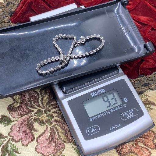 Pt850 テニスブレスレット　9.3g 1.03ct 約18cm