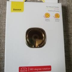 【新品未使用】スマホリング (ゴールド系)　リングホルダー 360度回転  軽量 薄型 マグネット 車載ホルダー対応 スマホ スタンド タブレット iPad 等対応の画像