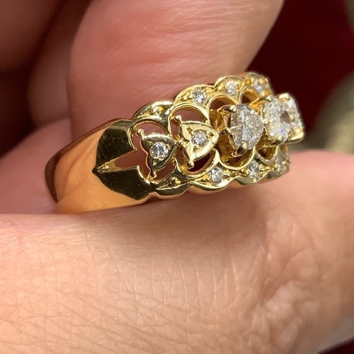 K18 ダイヤモンド　リング　ハートシェイプカット　5.8g 約12号