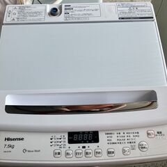 2021年製！ハイセンス 全自動電気洗濯機 ガラストップ 洗濯機 7.5㎏ HW-G75A の画像