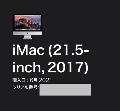 iMac 2021年6月購入 
2017 1TB 21.5" パソコン デスクトップ PC