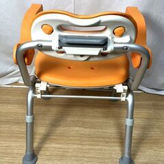 【R968】Panasonic/パナソニック/介護椅子/PN-L41811/シャワーチェア/入浴補助/お風呂椅子/折りたたみ式/オレンジ系/現状品の画像