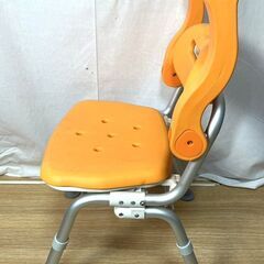 【R968】Panasonic/パナソニック/介護椅子/PN-L41811/シャワーチェア/入浴補助/お風呂椅子/折りたたみ式/オレンジ系/現状品の画像