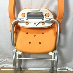 【R968】Panasonic/パナソニック/介護椅子/PN-L41811/シャワーチェア/入浴補助/お風呂椅子/折りたたみ式/オレンジ系/現状品の画像