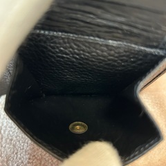 バリー二つ折り財布コンパクトウォレットさいふ小銭入れ有折り畳み財布折りたたみ財布 レザー本革牛革 小銭入れ付きメンズブラック黒色系の画像